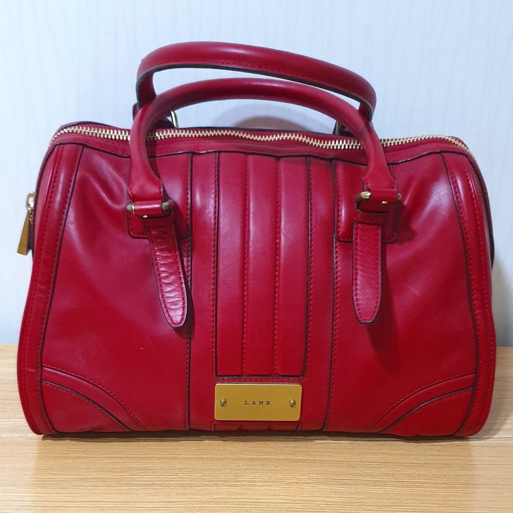 L.A.M.B red leather handbag